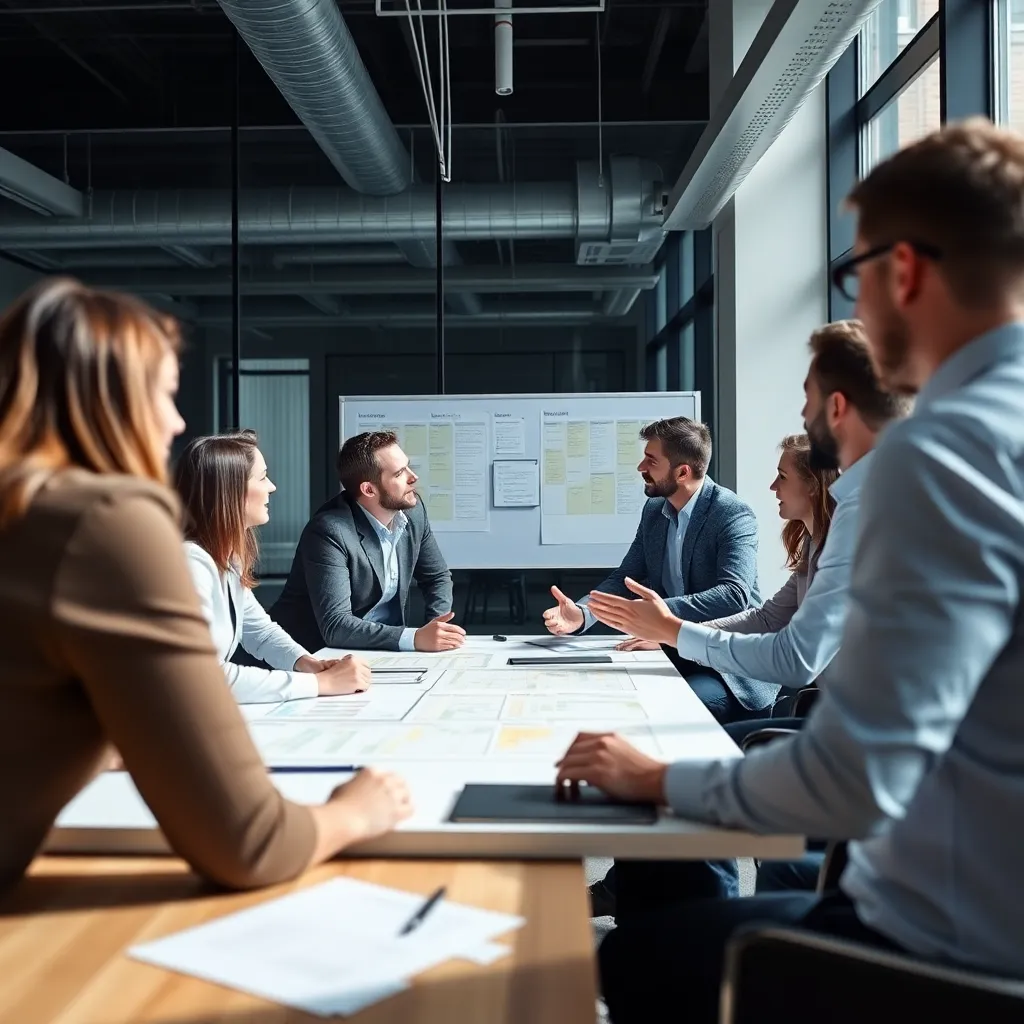 Workshop sessie waarin ontwikkelaars en salesteam samenwerken aan een planningsbord