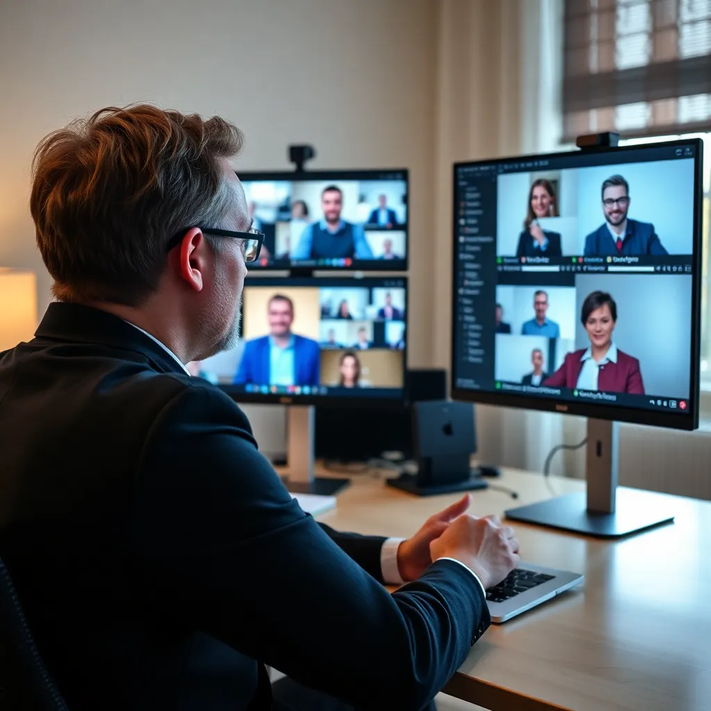 Online bemiddelingsgesprek via videoconferentie tussen Nederlandse professionals