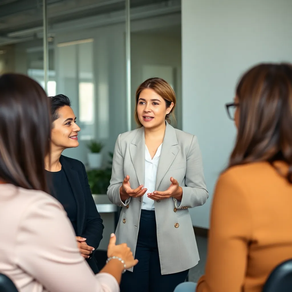 Professionele bemiddelaar faciliteert een gesprek tussen diverse teamleden